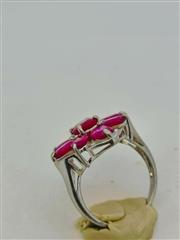 Ruby Lady's Silver & Stone Ring 925 Silver 4.99g